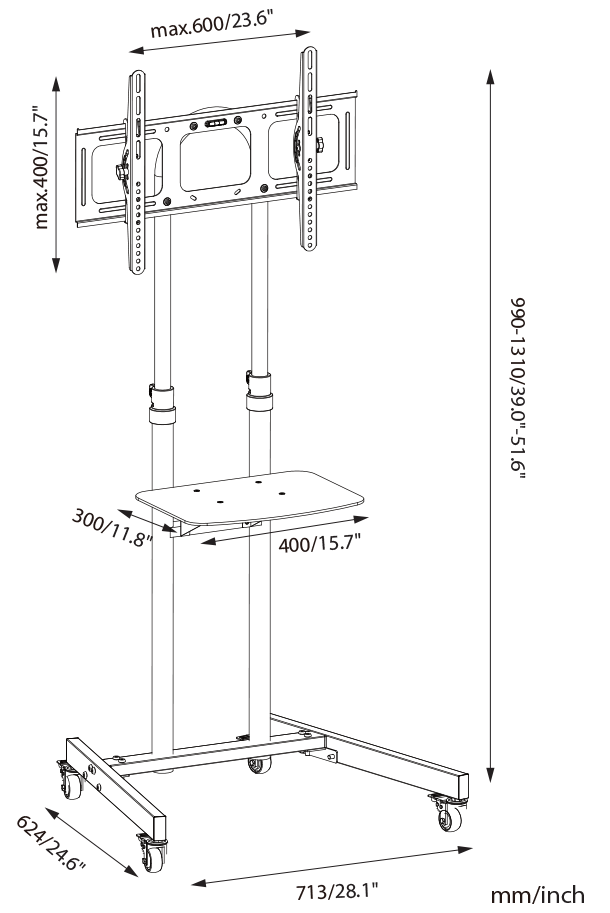 Dimensiones Pantalla basculante